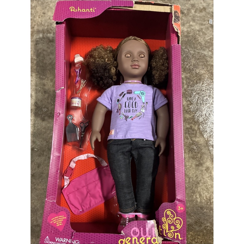 💥 Our Generation Ashanti 18" Hair Stylist Doll w/ Accessories New Ashanti